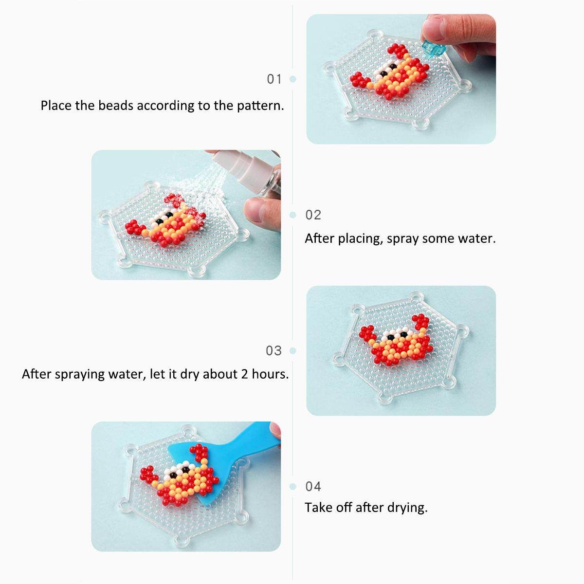 2400Pcs Diy Handmade Boy Girl Toy Magic Water Mist Magic Beads Water Sticky Beads Spell Bean Bean Magic Beads 15 Bars Of Candy Beads