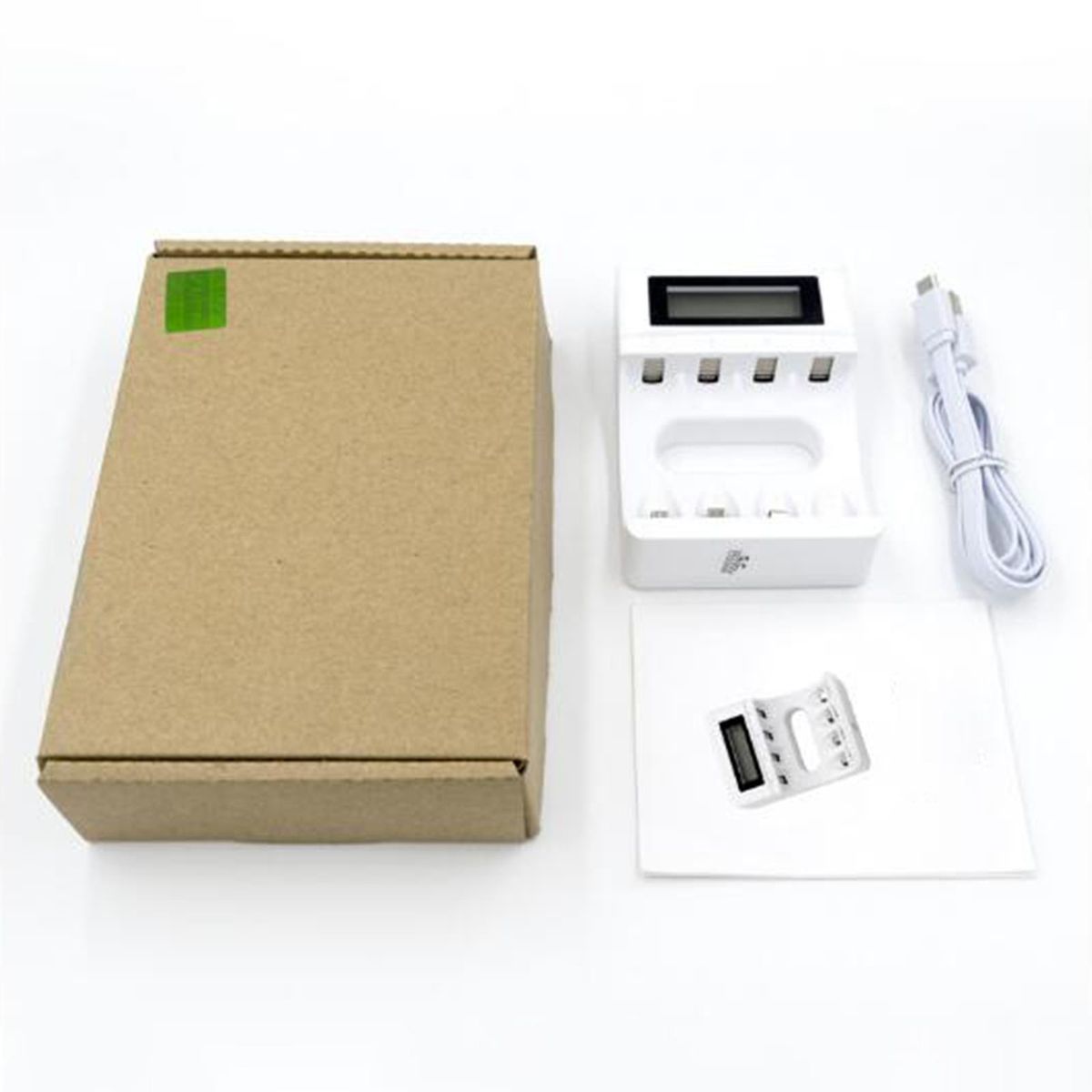 4 Slots Battery Charger LCD Display Individual For AA AAA Microphone