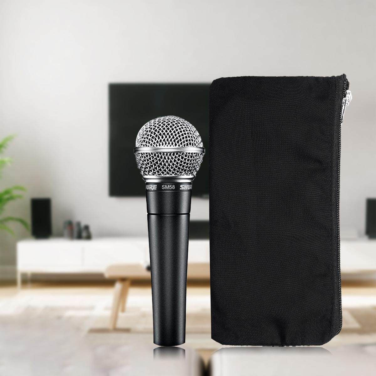 Wired / Wireless Microphone Bag Zipper Pouch Case Black Standard Size 9''x4''