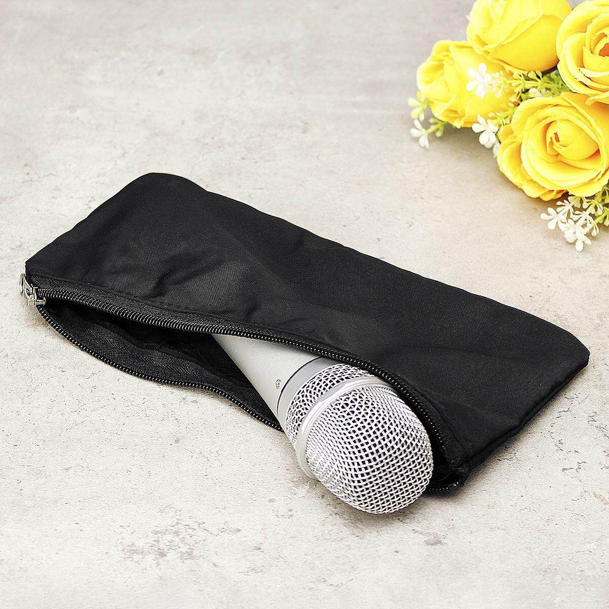 Wired / Wireless Microphone Bag Zipper Pouch Case Black Standard Size 9''x4''