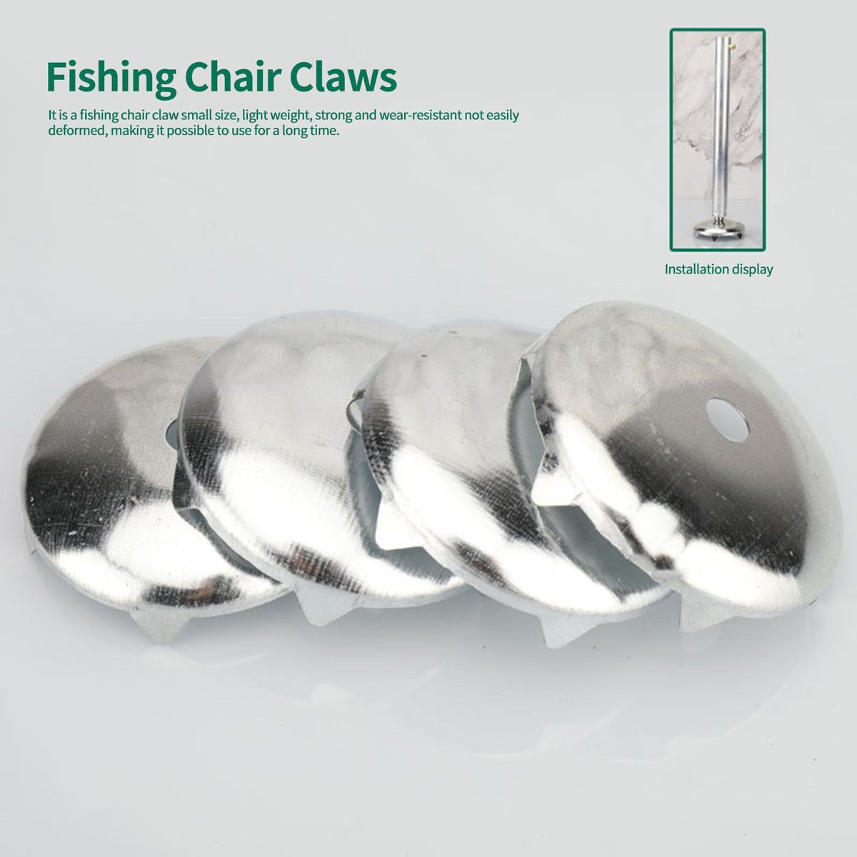 1 Set Chair Metal Claw Protective Fishing Chair Accessories Silver