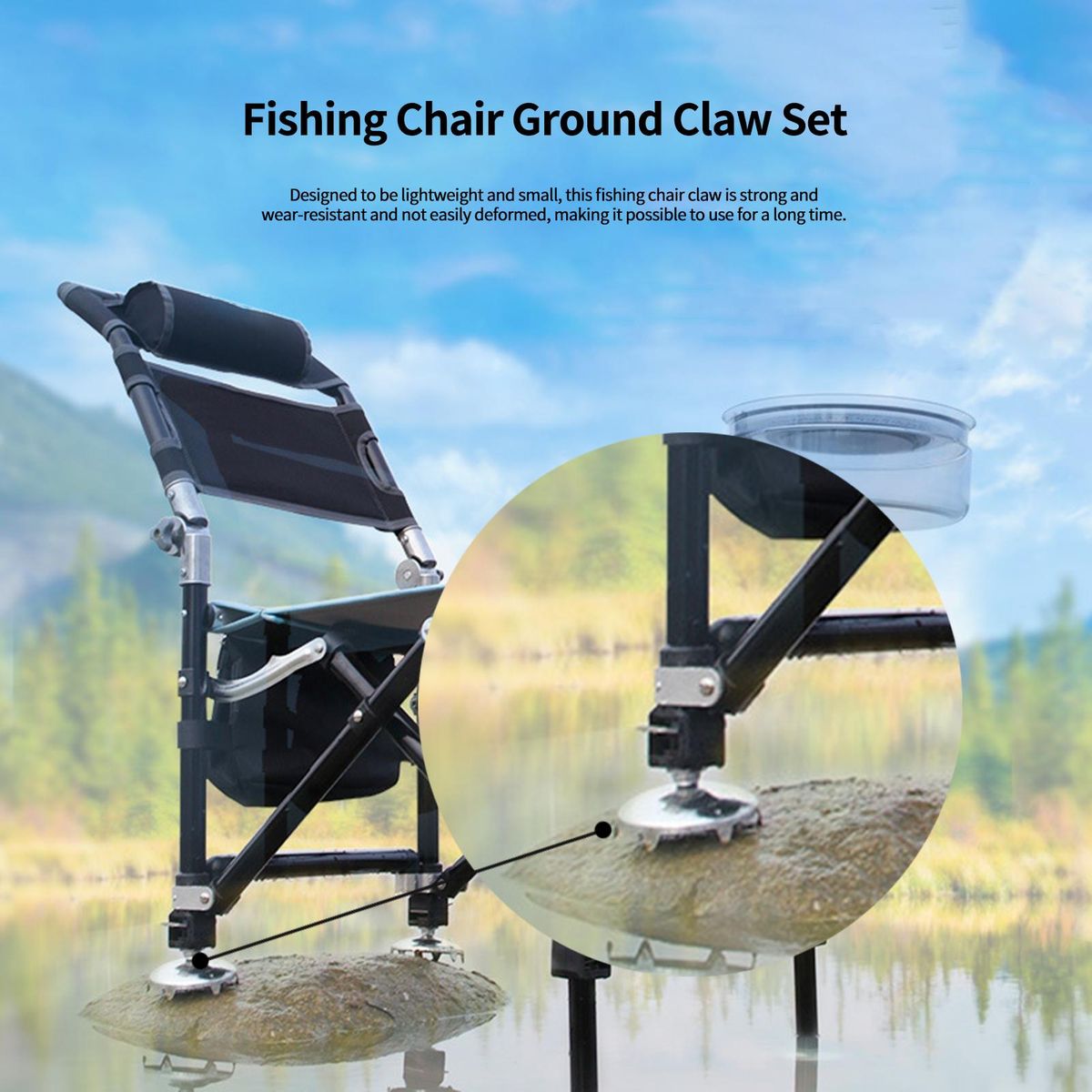 1 Set Chair Metal Claw Protective Fishing Chair Accessories Silver