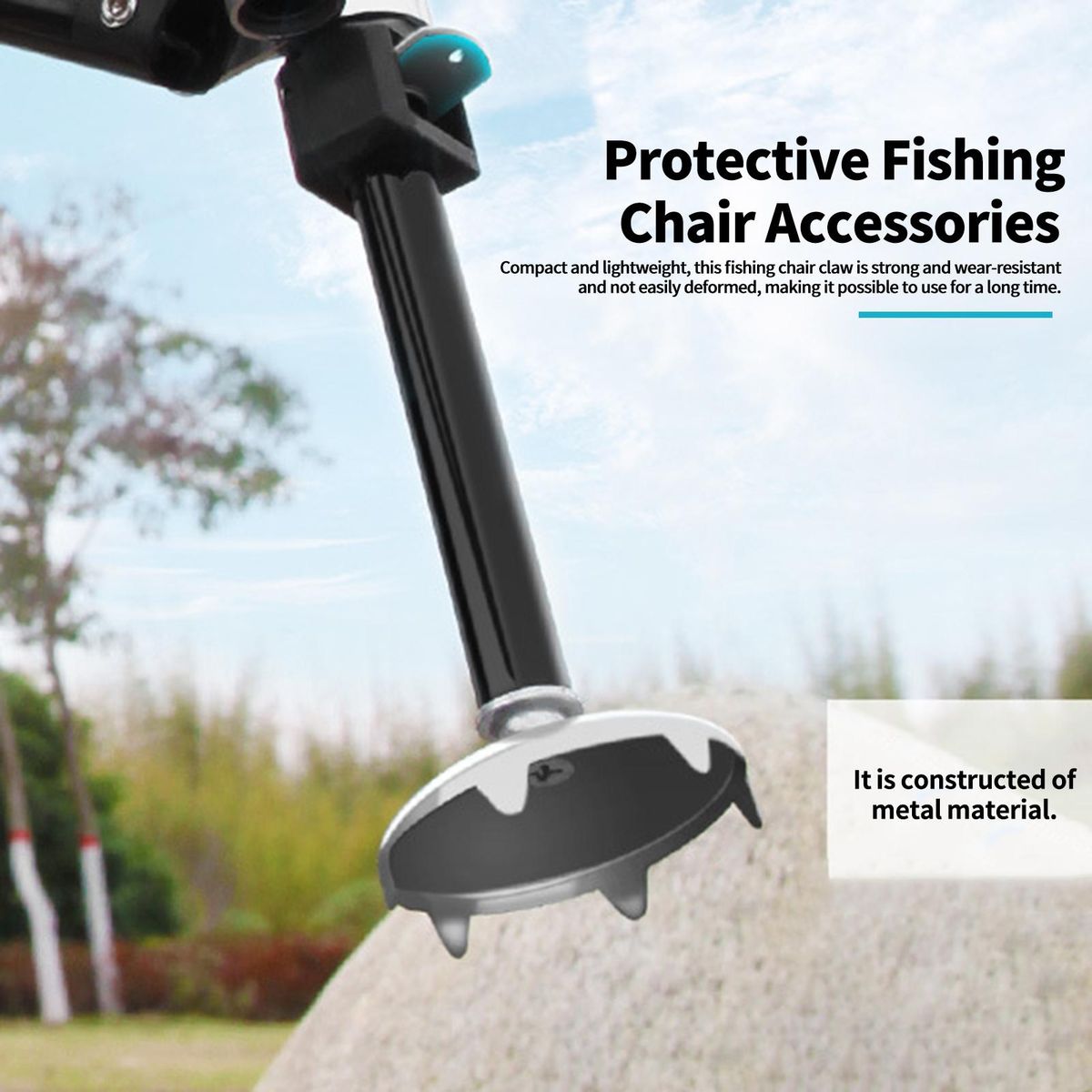 1 Set Chair Metal Claw Protective Fishing Chair Accessories Silver