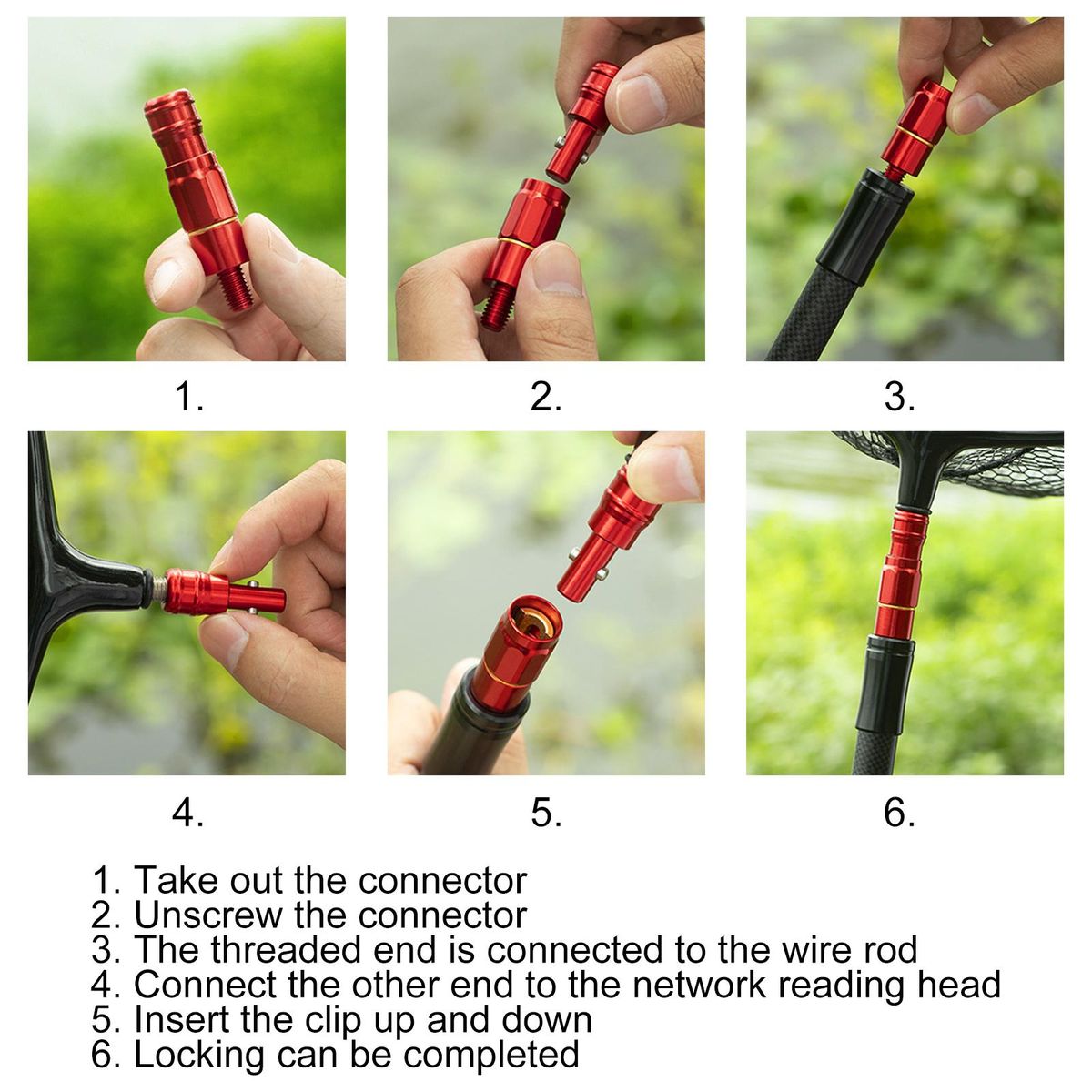 Dip Net Connector Quick Release Net Head Adapter Red