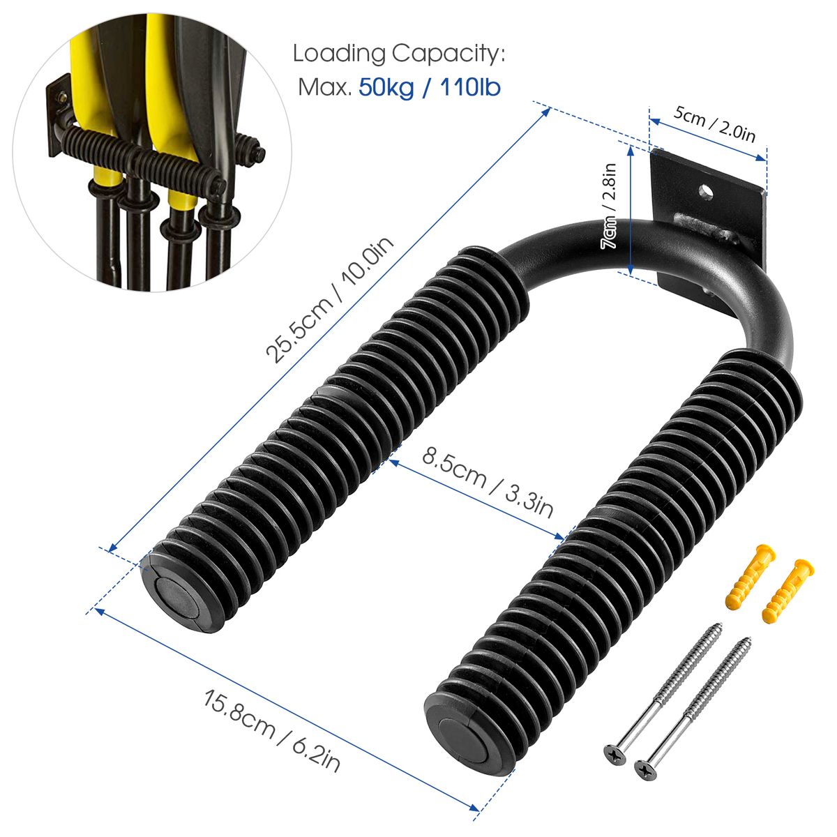 Kayak Paddle Storage Rack Holder Wall Mount Accessories For