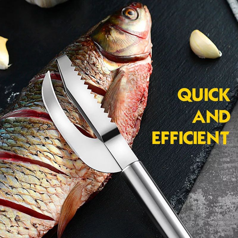 3-in-1 Stainless Steel Fish Maw Scale Knife ﻿