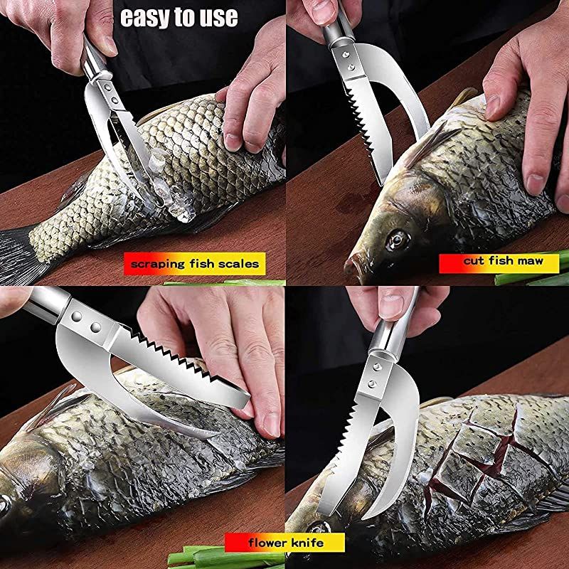 3-in-1 Stainless Steel Fish Maw Scale Knife ﻿