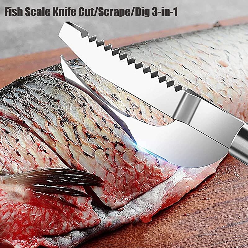 3-in-1 Stainless Steel Fish Maw Scale Knife ﻿