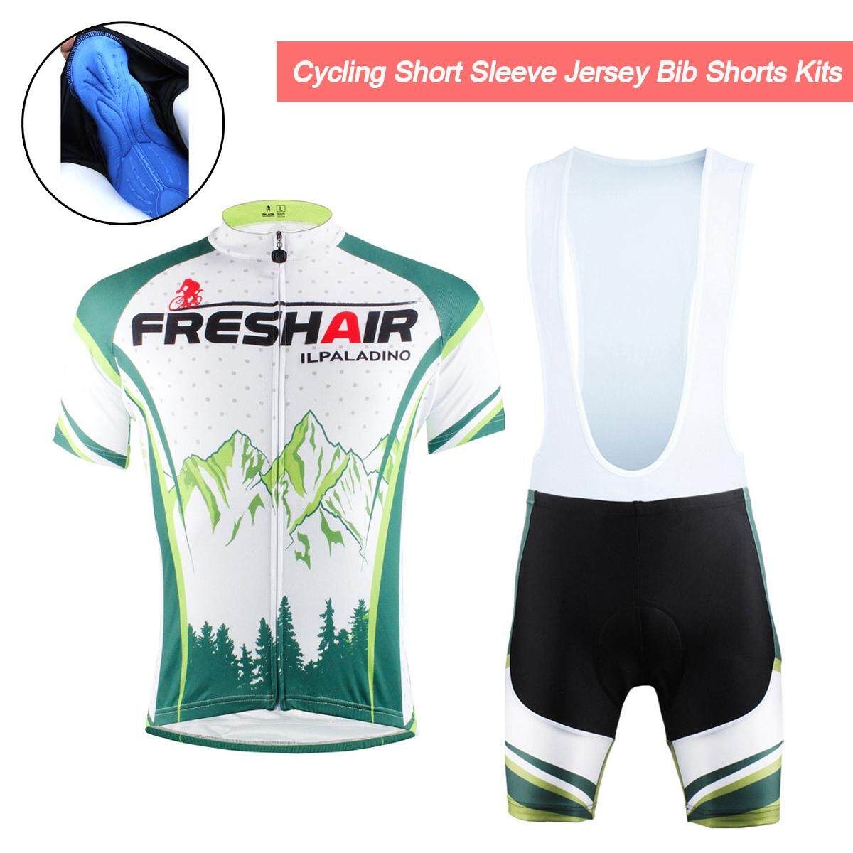 Summer Mens Cycling Clothing Jersey And Bib Shorts Suit Short Sleeved Breathable XL