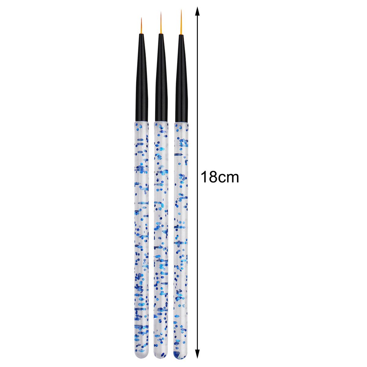 3Pcs Nail Art Liner Brushes Non-deformation-Blue