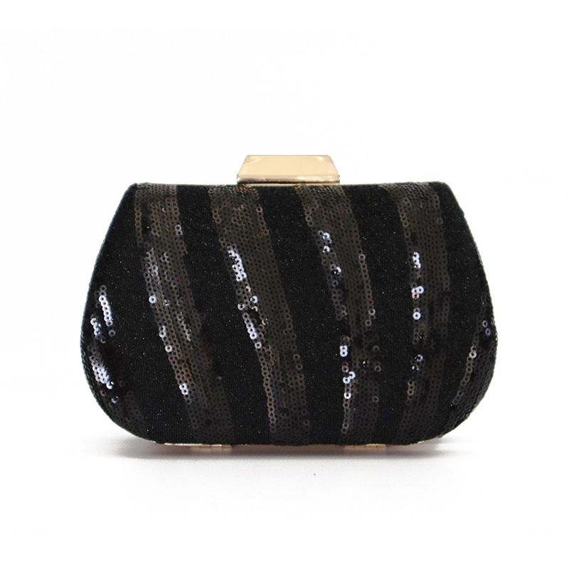Ladies Luxury Sequin Clutch Bag-BLACK