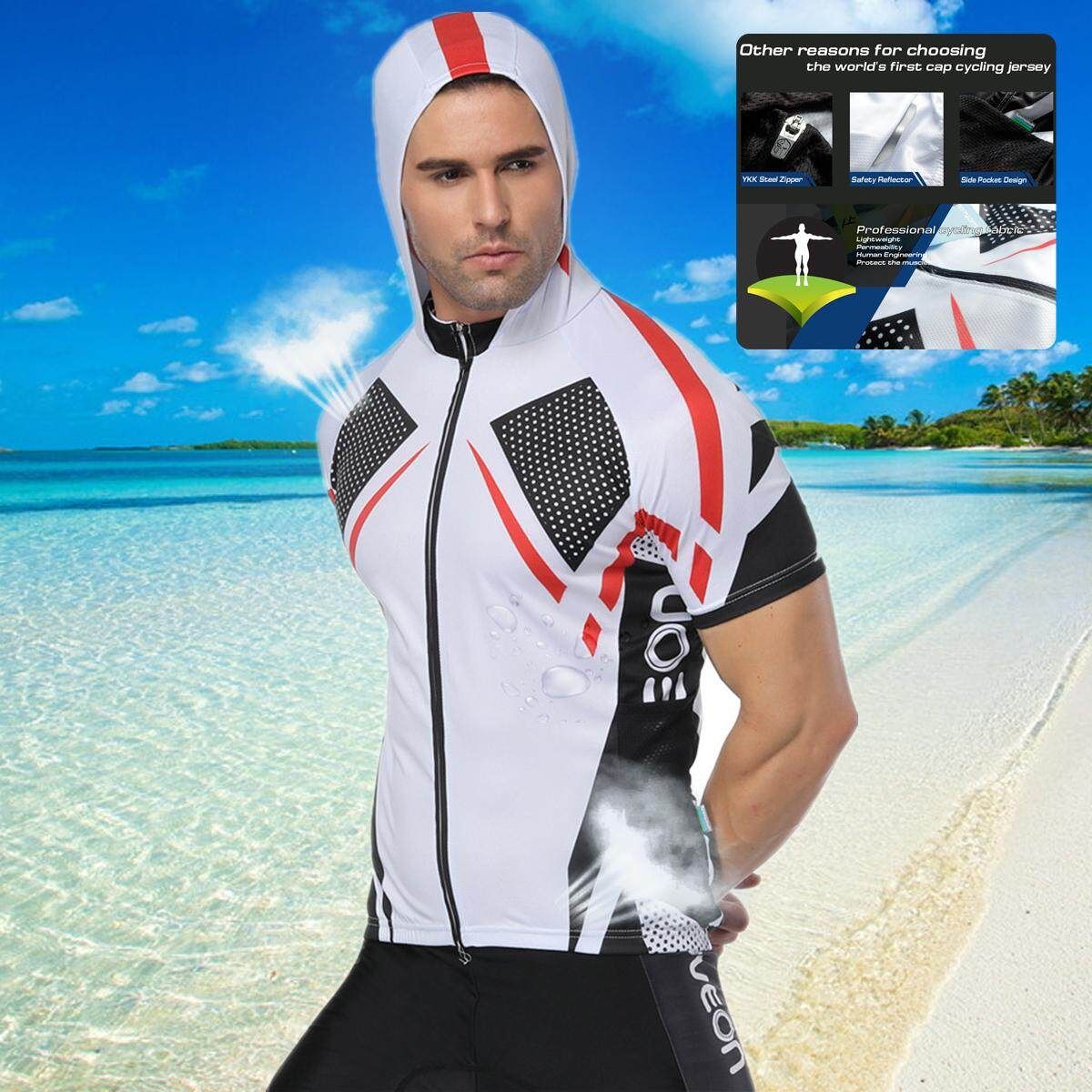 Men's Cycling Clothing MTB Bike Short Sleeve Bicycle Jersey Racing Clothing Sports Wear White XL