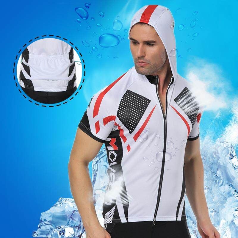 Men's Cycling Clothing MTB Bike Short Sleeve Bicycle Jersey Racing Clothing Sports Wear White XL