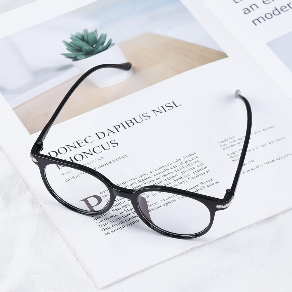 New Fashion Flexible Portable Anti Blue Light Computer Glasses Ultra Light Resin Round Frame Clear Lens Glasses