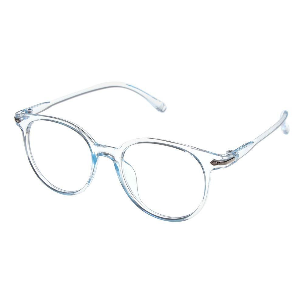 New Fashion Flexible Portable Anti Blue Light Computer Glasses Ultra Light Resin Round Frame Clear Lens Glasses