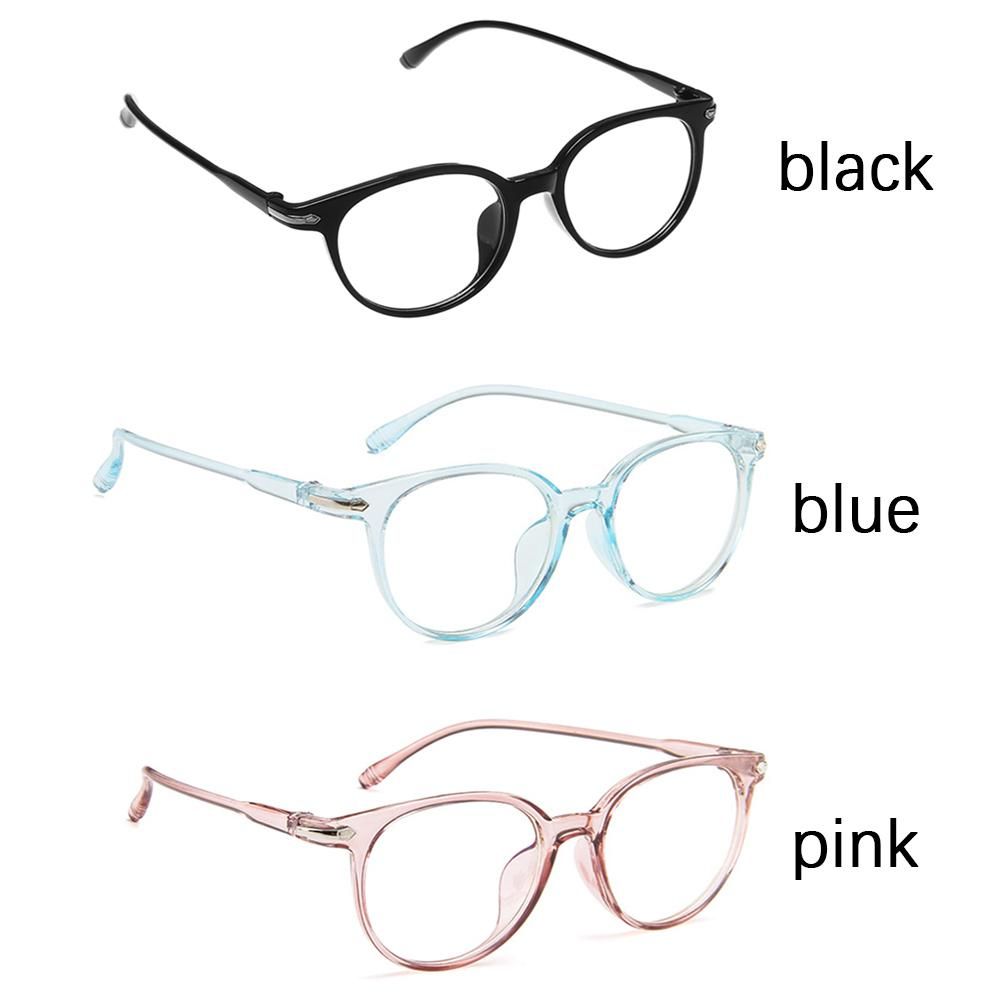 New Fashion Flexible Portable Anti Blue Light Computer Glasses Ultra Light Resin Round Frame Clear Lens Glasses