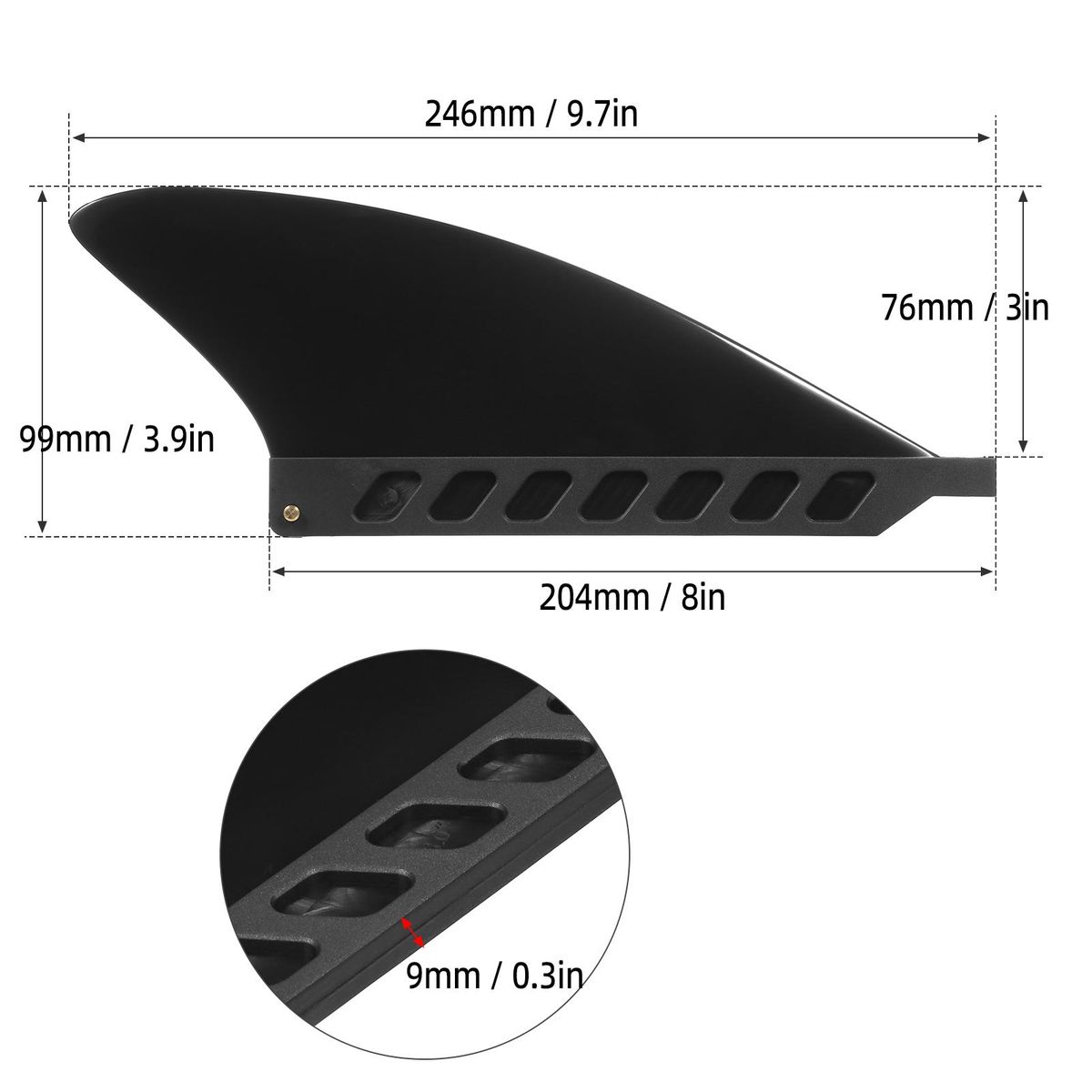 4.6 Inch / 3 Inch Surfboard Fin Soft Center Fin for Inflatable SUP Paddle Board Longboard