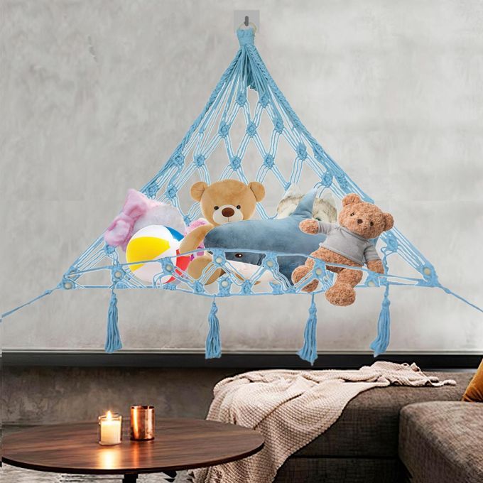 Storage Hammock -Display Holder Net- With Hooks Stuffed Toys Organizer