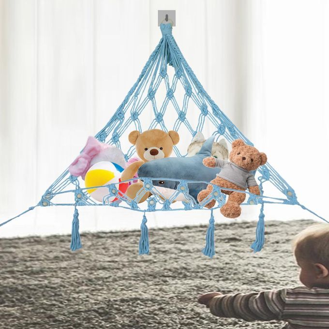 Storage Hammock -Display Holder Net- With Hooks Stuffed Toys Organizer