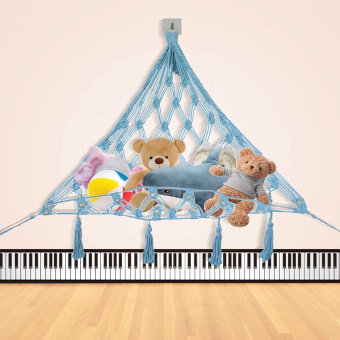 Storage Hammock -Display Holder Net- With Hooks Stuffed Toys Organizer