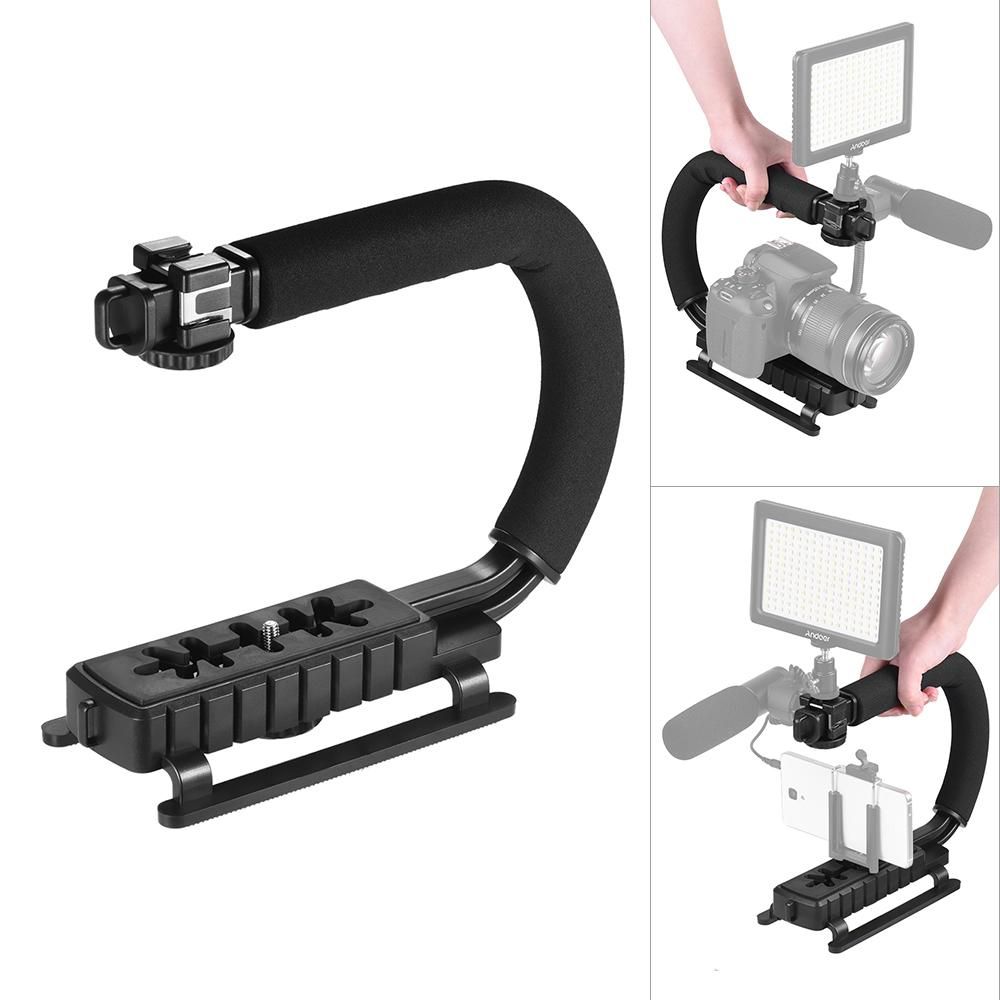 U Grip 3 Shoe Mounts Handheld Video Stabilizer for iPhone Canon Nikon Sony DSLR Camera