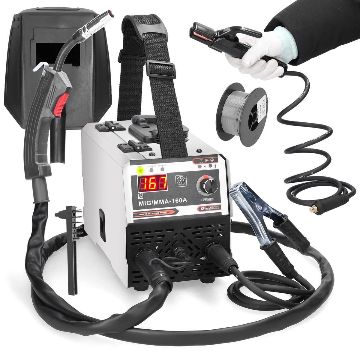 2in1 MIG MMA Welders Carbon Dioxide Gases-Shielded and Manual Welding Multipurpose IGBT Direct Current Inverter Welders Built-In Wire Feeding Mechanism
