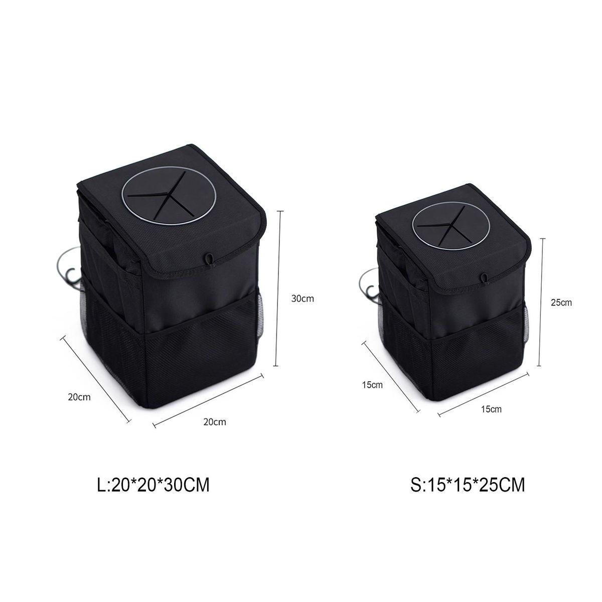 Car Trash Can for Car Cute, Car Trash Bag Folding Suspension Storage Bag Car Seat Back Storage Bag Car Garbage Cans Leak Proof Vehicle Trash Can Black