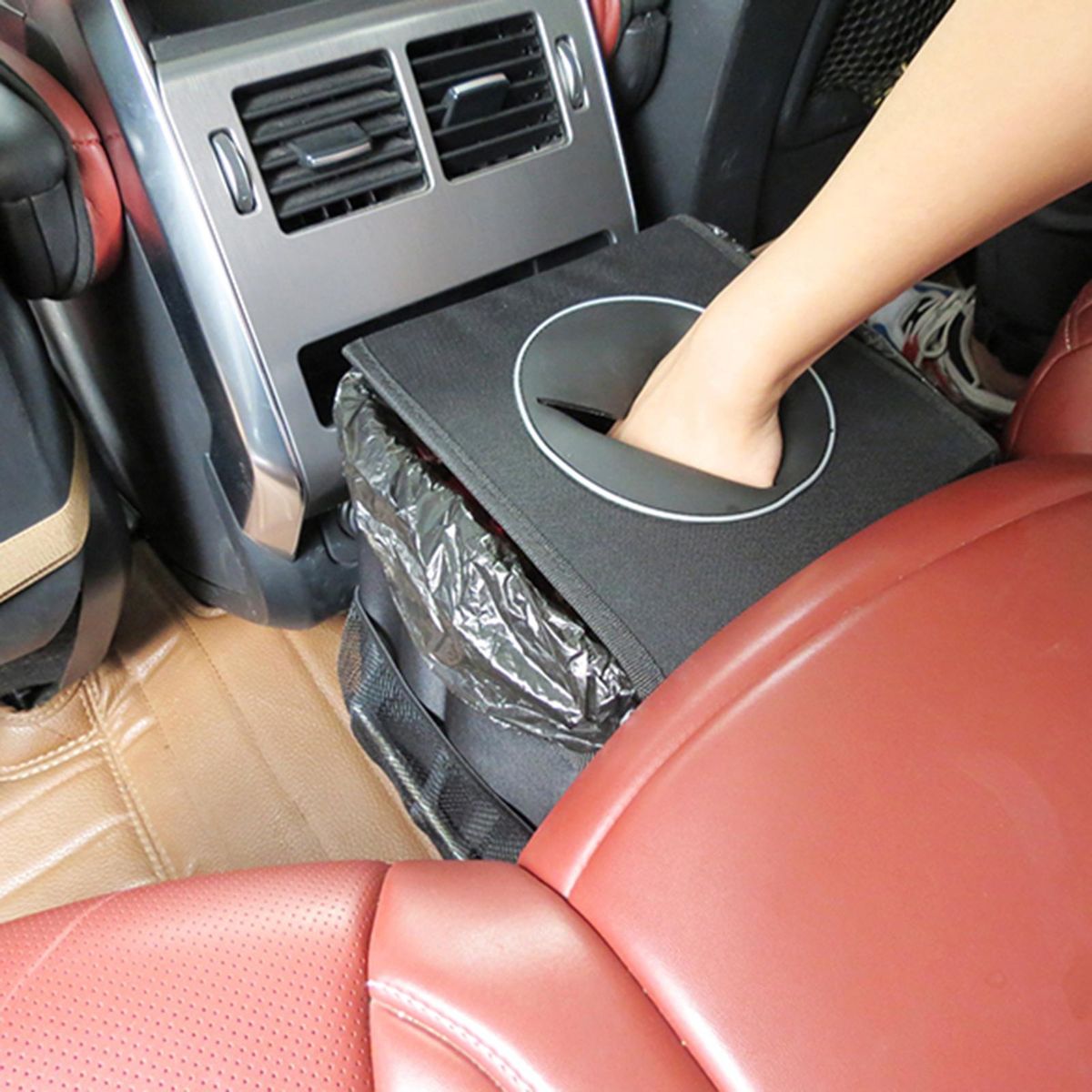 Car Trash Can for Car Cute, Car Trash Bag Folding Suspension Storage Bag Car Seat Back Storage Bag Car Garbage Cans Leak Proof Vehicle Trash Can Black