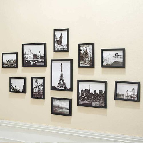 10- Pieces Wall Photo Frame Set Black