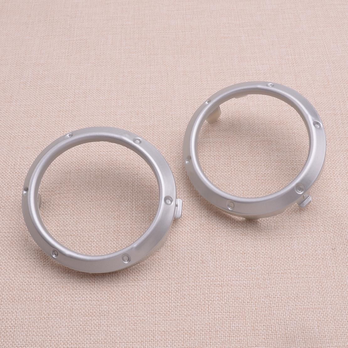 2Pcs Silver Front Fog Light Lamp Cover Frame Bezel Ring Fit for Toyota Highlander 2004 2005 2006 2007