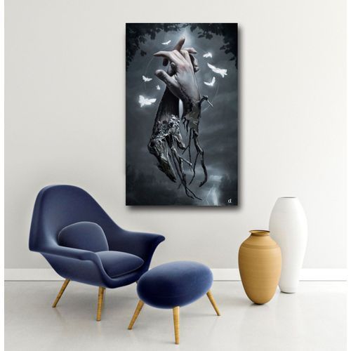 Framed Abstract Geometry Hand Wall Art Canvas