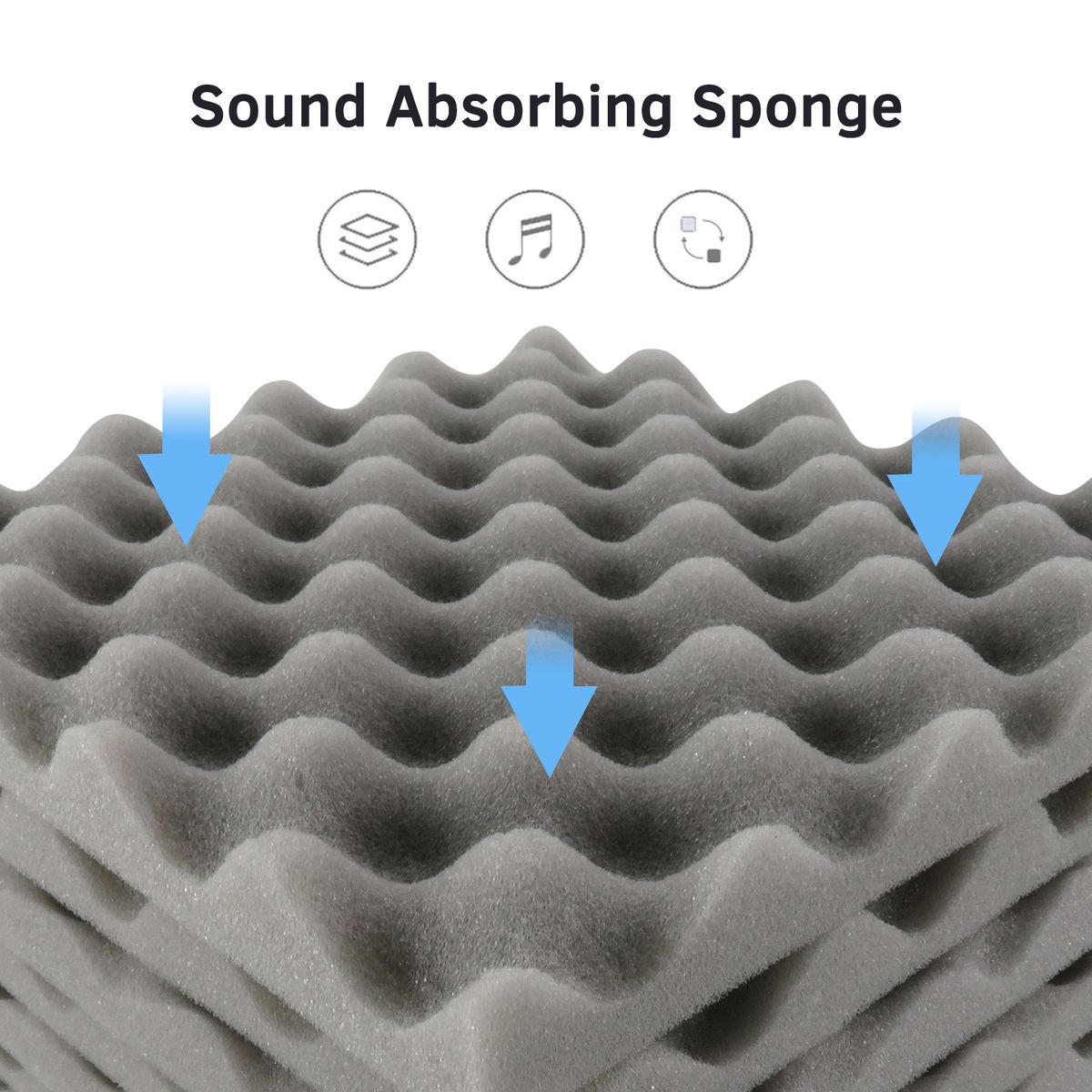 24PCS 30 * 30 * 3cm Acoustic Foam Panels Egg Foam Pad Sound