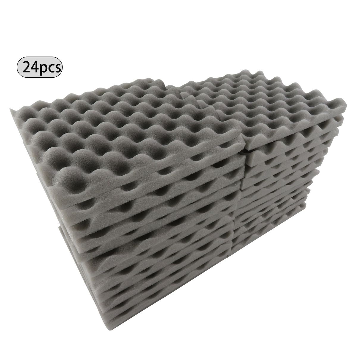 24PCS 30 * 30 * 3cm Acoustic Foam Panels Egg Foam Pad Sound