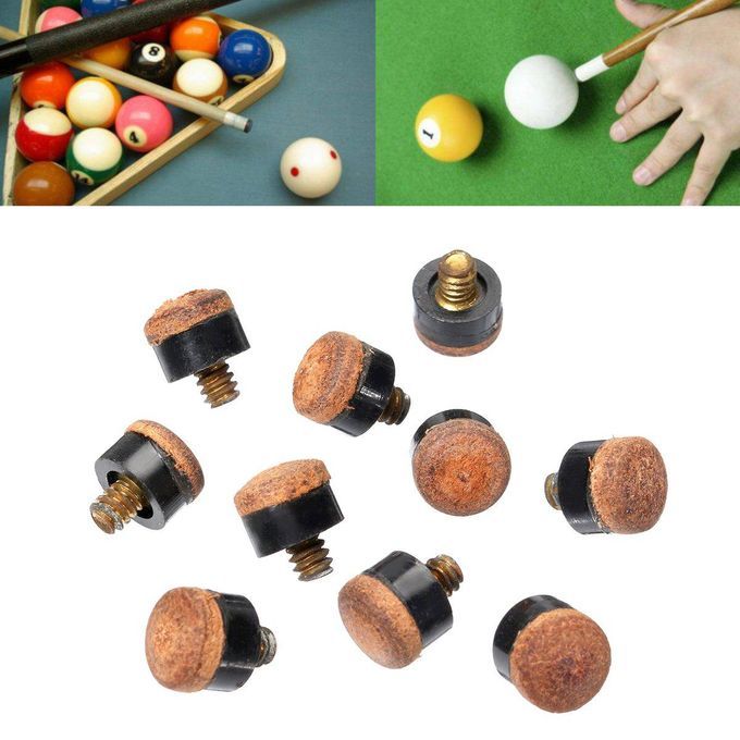 10Pcs New Pool Billiard Cue Stick Ferrules Screw-On Tips For Snooker Size # 10M