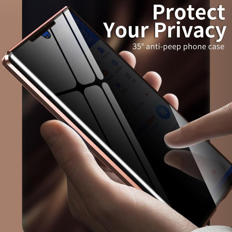 Anti Peeping Privacy Double Side Glass Cases For Samsung S23 S22 S21 Ultra S20 FE S20 Note 20 Ultra Metal Magnetic phone Cover