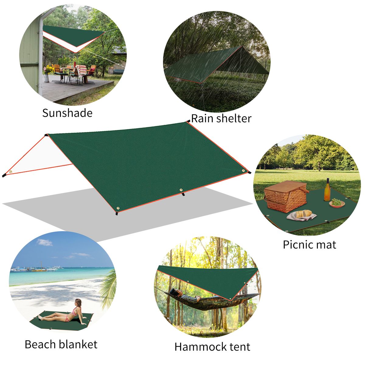 Waterproof Tent Tarp Rain Fly UV Protection Awning Canopy