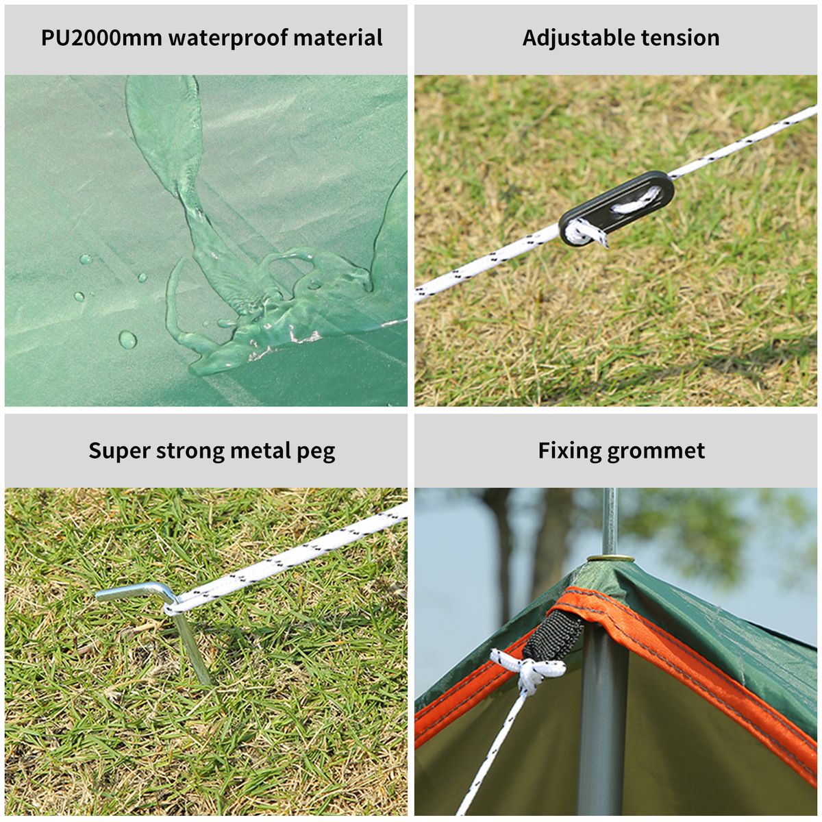 Waterproof Tent Tarp Rain Fly UV Protection Awning Canopy
