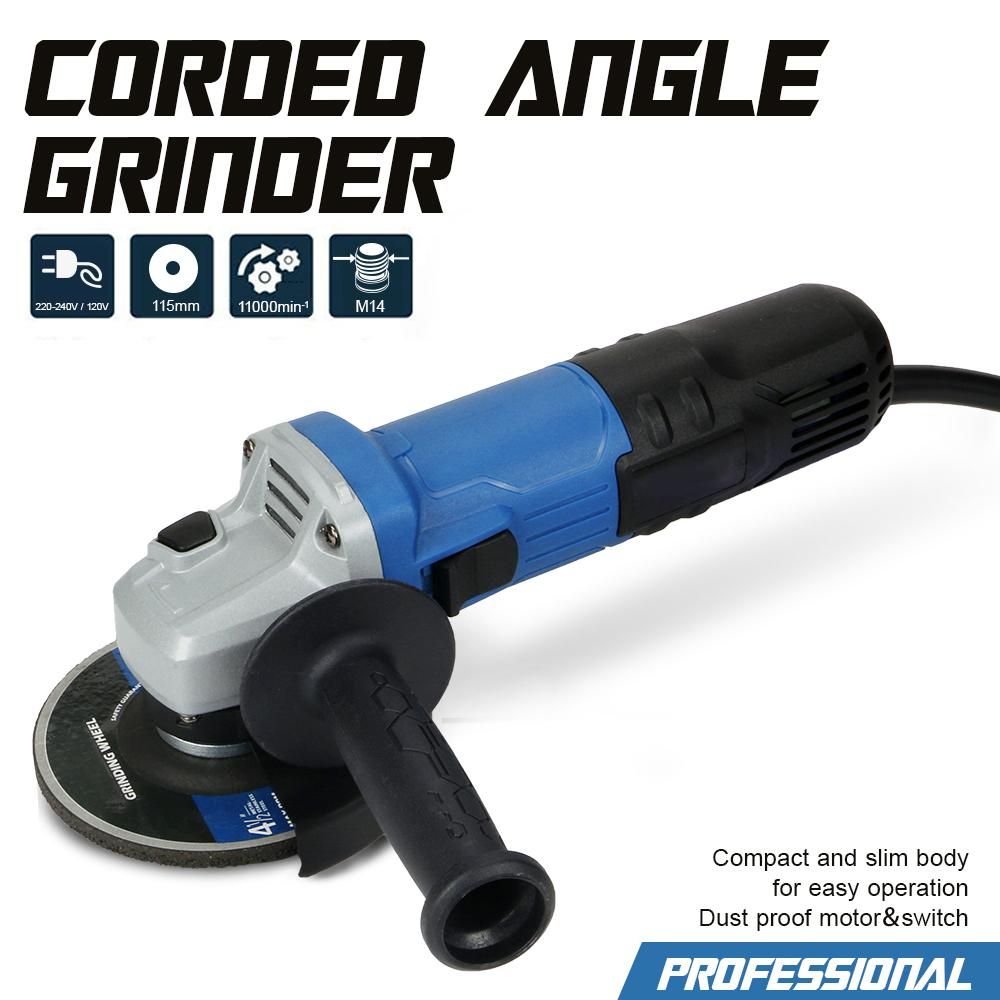 6 Amp 750W Grinder Power Tools, 11000RPM 4-1/2Inch Angle Grinder Tools With 3 Position Adjustable Support Handle, Fast Heat Dissipation, Include Metal Grinding Wheel, Safety Guard for Grinding/Cutting