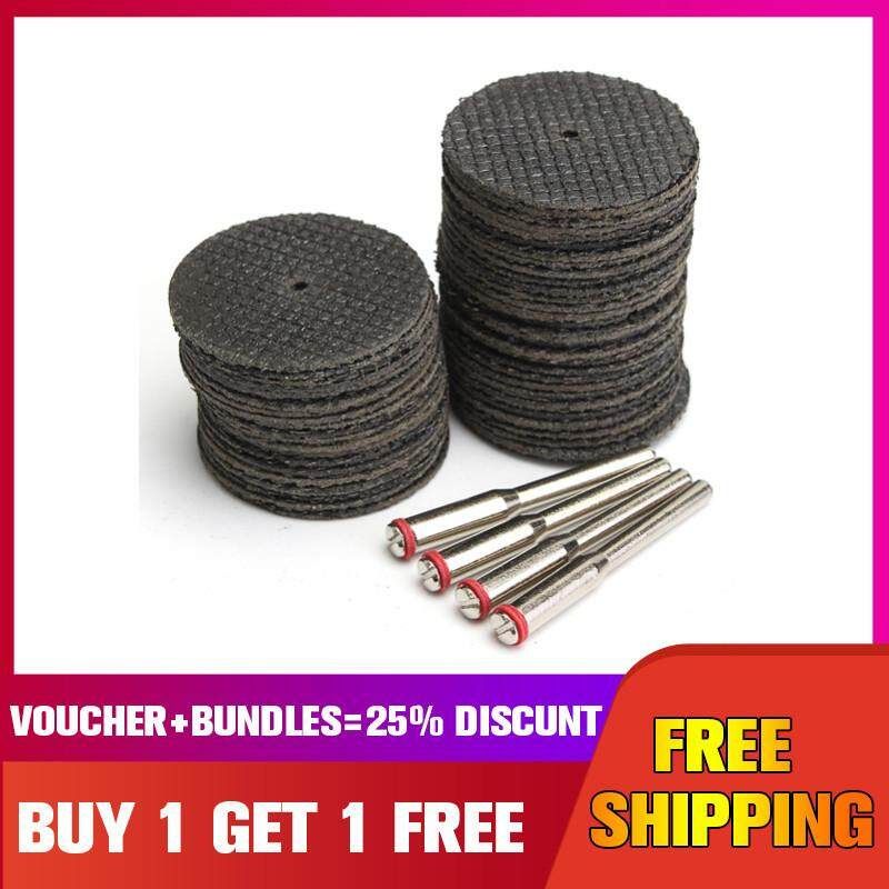 50Pcs Disc Cut Off Wheel For Rotary Tools + 4Pcs Mandrels Set