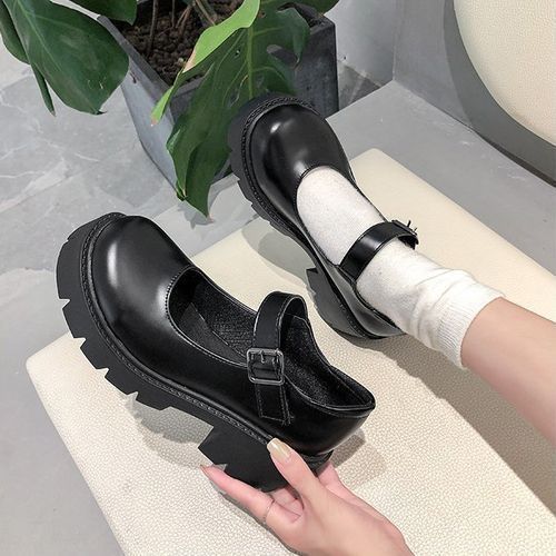 Female Mary Jane Shoes Lolita Japanese Style Retro Girl High Heel Platform Black