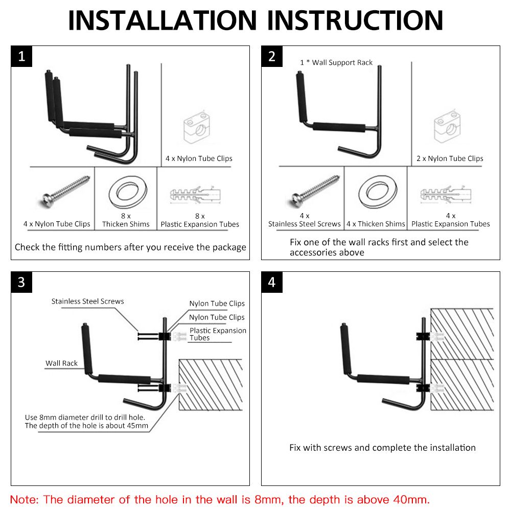 Heavy Duty Indoor Kayak Storage Hooks Hanger Wall Mounted