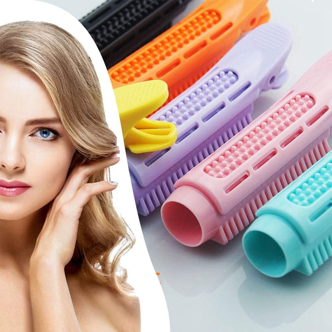 6Pcs Natural Fluffy Hair Clip Self-Grip Root Curler Hair