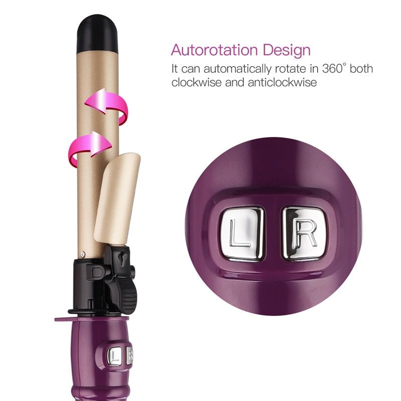 30s Instant Heat Auto Hair Curler Professional Automatic Hair Curling  Ceramic Curling Wand Roller Hair Crimper Dual Voltage