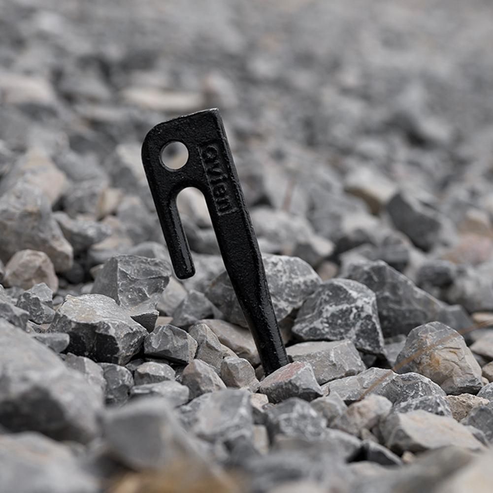 Qvien Steel Outdoor Tent Ground Nail Tent Pegs Stakes Hard Nails Outdoor Canopy Tarp Ground Pin Hook Camping Tent Fixed Nails
