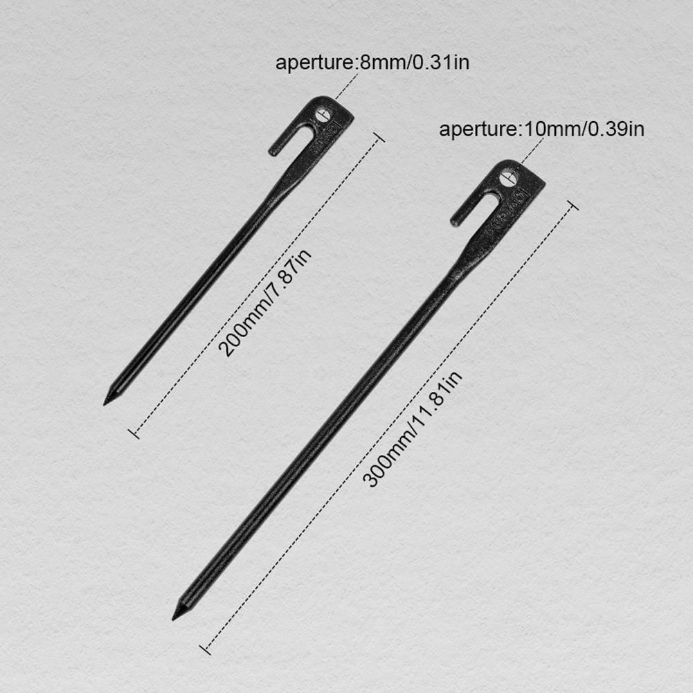 Qvien Steel Outdoor Tent Ground Nail Tent Pegs Stakes Hard Nails Outdoor Canopy Tarp Ground Pin Hook Camping Tent Fixed Nails