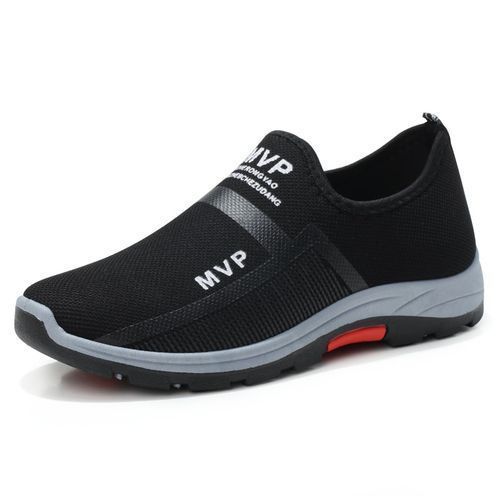 Men's Air Mesh Sneakers Breathable Hiking Casual Shoes (Black)