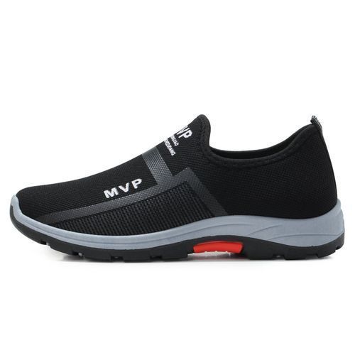 Men's Air Mesh Sneakers Breathable Hiking Casual Shoes (Black)