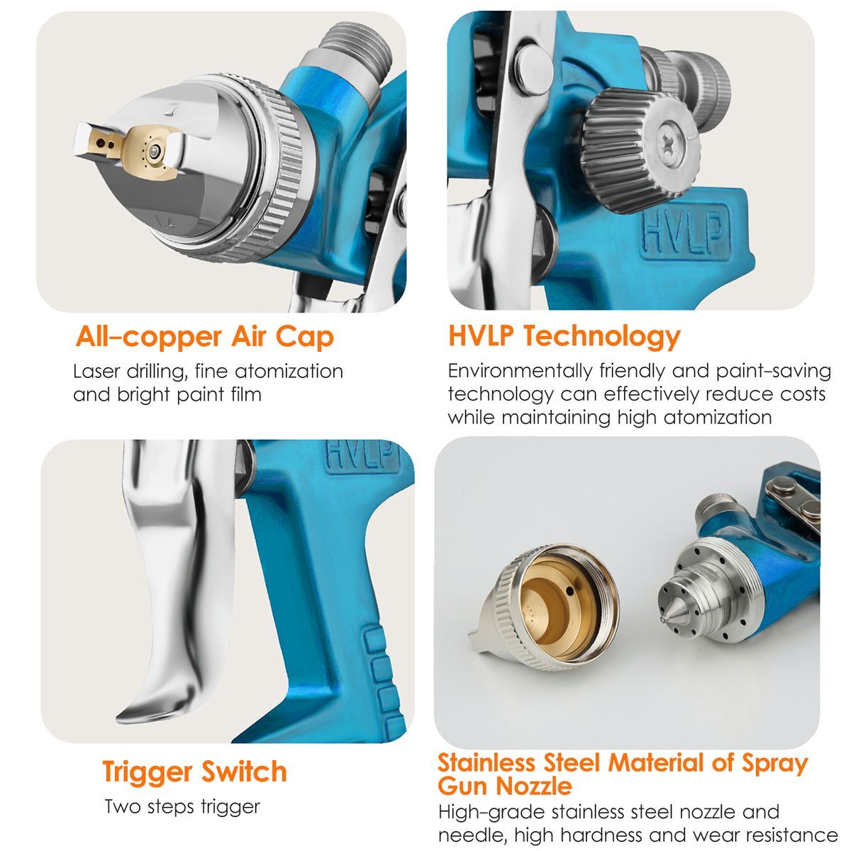 Gravity Feed HVLP Air Spray Gun Kit HVLP Spray Gun Small