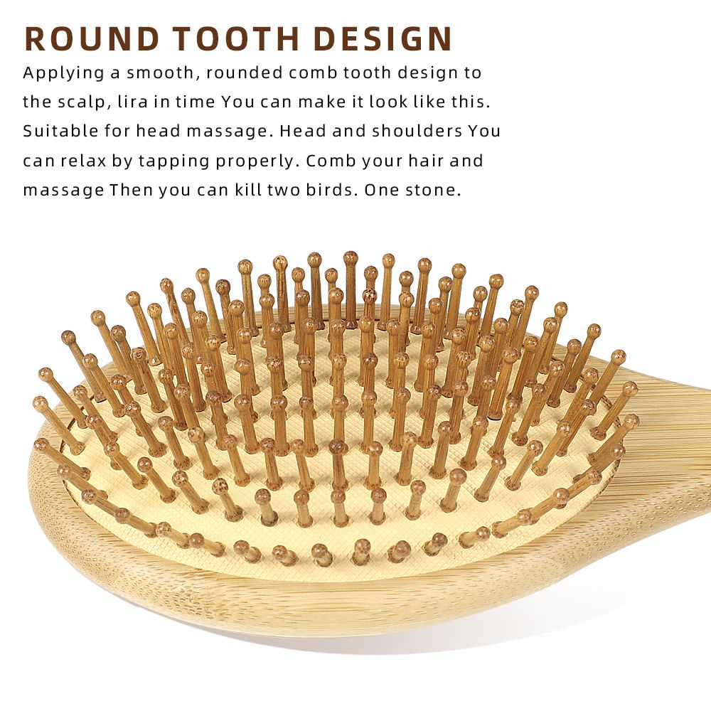 Hair Brush-Natural Wooden Bamboo Brush Massage Comb