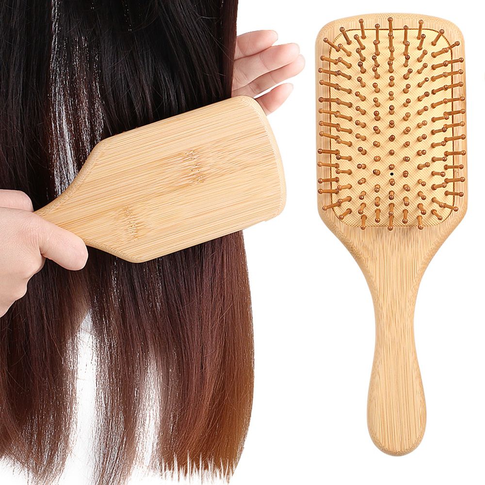 Hair Brush-Natural Wooden Bamboo Brush Massage Comb
